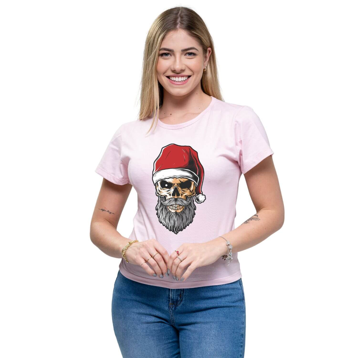 Camiseta Babylook Feminina - Caveira Jogos